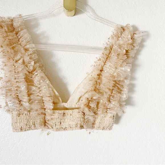 New Free People One Sosha Party crop Top in Gold - Picture 12 of 16